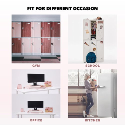 Neehows Magnetic Locker Mirror with Fully Magnetic Back, 9.45" x 5.51" Small Real Glass Super Clear Reflection Mirror with Storage Pocket for School Locker Refrigerator Office Cabinet - White, 1 Pc