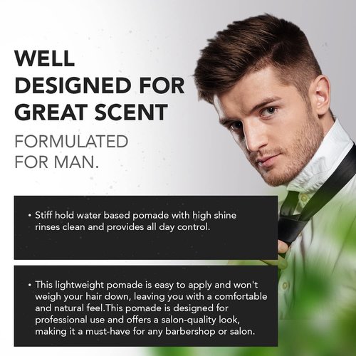 Gentlemen Republic Stiff Pomade for Men - Lightweight Water-Based Formula for High Hold & Shine | 4oz