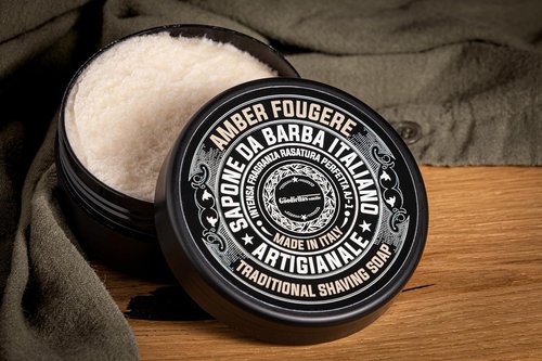 The Goodfellas’ Smile AMBER FOUGERE (Lavender & Sandalwood) Italian Shaving Soap – Classic Tallow Croap for Use with Shaving Brush, Razor & Traditional Wet Shave