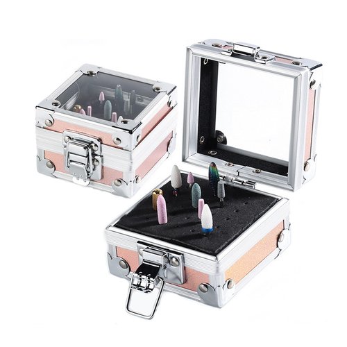 TANG SONG 1 PCS Nail Drill Grinding Bit Holder Suite Nail Drill Bits Container Nail Drill Bit Display Stand (Brilliant Color)