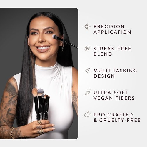 BK Beauty - Nikki La Rose N14 Petite Precision Concealer Brush - Multi-Tasking Tapered Makeup Tool for Under-Eye & Small Areas