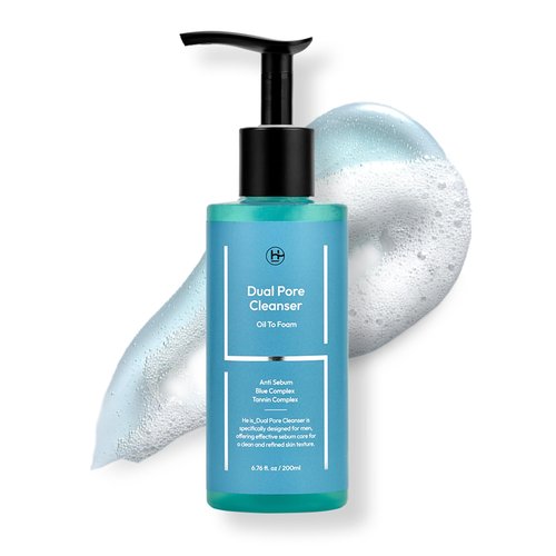 LAB BY He is_ Dual Pore Cleanser, 2-in-1 Oil to Foam Face Wash with Salicylic Acid – Blackhead Remover & Pore Minimizer – Korean Skincare for Sebum Control, 200ml (6.76 fl.oz)