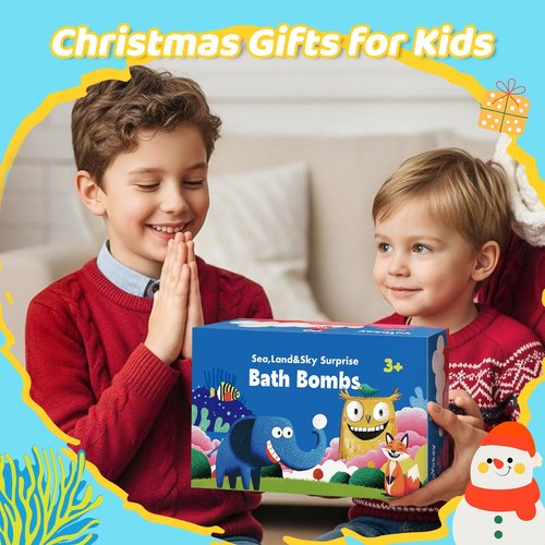 30 Pack Bath Bombs for Kids with Toys Inside, Kids Bath Bombs Gift Set with 30 Sea & Land & Sky Animal Surprise Toy, Bubble Bath Toys, Valentine Gifts for Girls Boys, Birthday Gifts