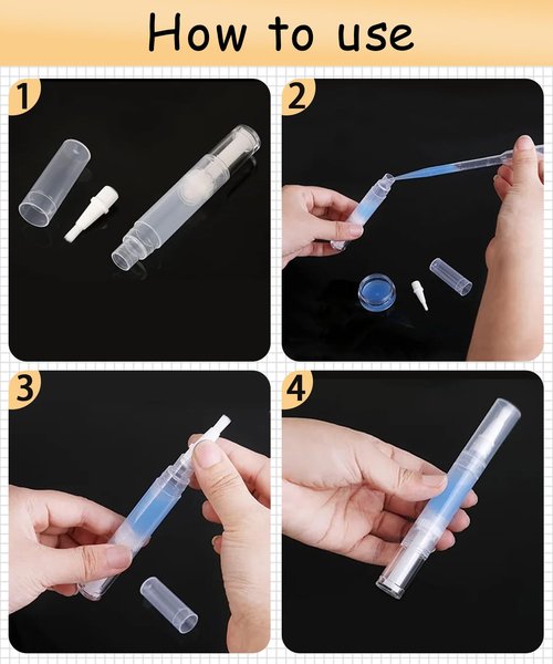 uadbau 16 Pcs 3ml Empty Cuticle Oil Pen with 4 Pcs Transfer Pipettes - Transparent Nail Oil Twist Pens with Brush Tip for Nail Oil, Eyelash Growth Liquid, Cosmetic Lip Gloss Container Applicators