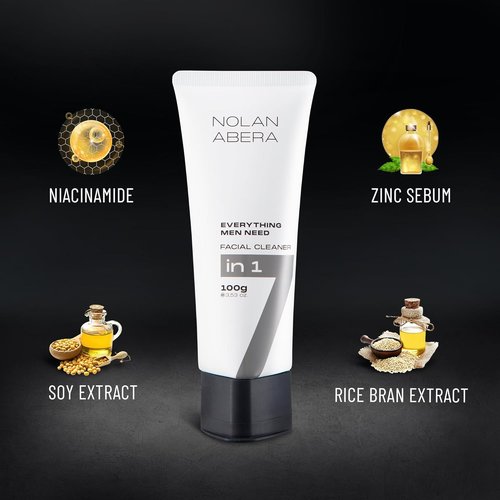 ABERA Nolan Daily Facial Cleanser for Men - Niacinamide & Zinc Oil Control | Pore Purifying Wash, 3.53 oz