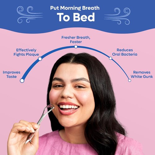 **Tongue Scraper | Stainless Steel 2-Pack with Travel Case | Effective Bad Breath Treatment**