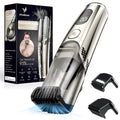 VivaEase Vacuum Beard Trimmer for Men, New Version Adjustable Precision Trimming Length with 2 Comb, Electric Cordless Vacuum Trimmer for Beard, Waterproof and Rinses Easy, Blades for Skin fit