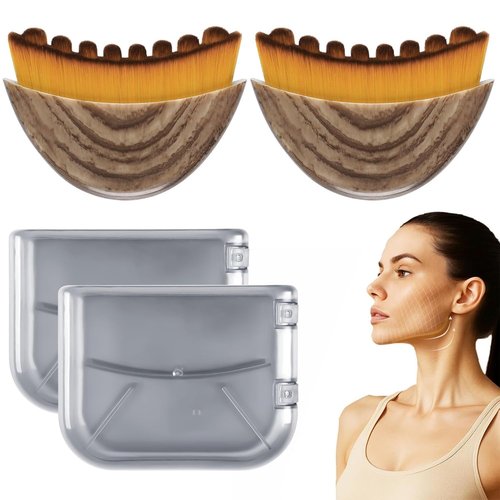 JBSZTH 2-Pack Lymphatic Contour Face Brush, Lymphatic Drainage & Contour Face Massage Brush Set for Gua Sha, Puffiness Reduction, Glowing Skin, Gentle Daily Facial and Body Massage Tool