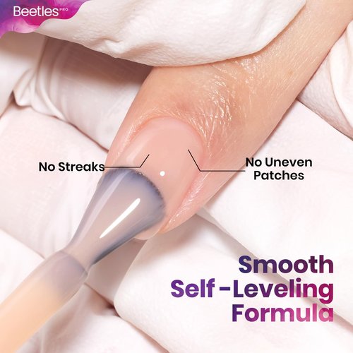 Beetles Pro Nude Gel Polish - Insecure but Pretty, 20ml Milky Pink Jelly Gel Polish Blush Pink, Professional Nail Tech Formula, High Pigment Soak Off UV LED Long Lasting