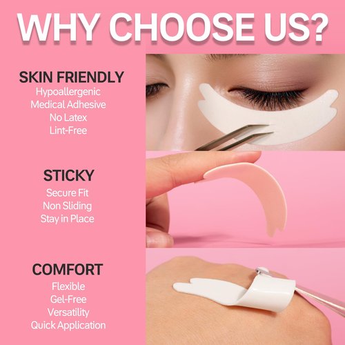 Eye Pads Lash Extensions(125 Pcs) - Akissos Premium White Foam Under Eye Patches, Eyepads Tape with Hypoallergenic Glue for Eyelash Extension | Lift | Tint | Remove, Lash Tech Must Haves Beauty Tools
