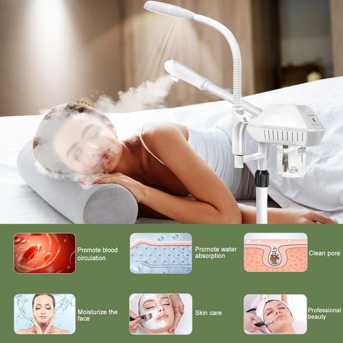 Skiennix Professional Facial Steamer - 2-in-1 Ozone Face Steamer with 5X Magnifying Lamp | Home & Spa Use