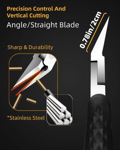 EBEWANLI Hangnail Clipper, Slanted Straight Blade Ingrown Toenail Clippers for Thick Toenails or Hang Nails, Stainless Steel Nail Scissors, Non-Slip Handle Angled Nail Nippers for Seniors, Men, Women