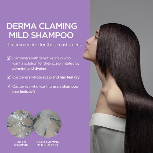 AYUNCHE Derma Calming Shampoo 11 fl. oz. [For Dry & Sensitive Scalp] | Gentle Hydrating Scalp Care | Strengthen Scalp Barrier | Vegan Shampoo | Korean Salon Brand