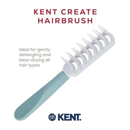 Kent KCR1 Vented Hair Brush - Create Root Lift & Volume for All Hair Types | Small Green Ergonomic Design