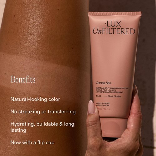 Lux Unfiltered N°32 Summer Skin Self Tanner - Hydrating Gradual Lotion with Shea Butter & Squalane | Non-Sticky, Natural Finish - Rosewood