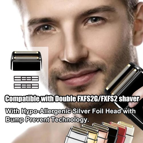 BaBylissPRO Replacement Foil & Cutters for Double FXFS2 Metal Shaver - Black, 2-Pack