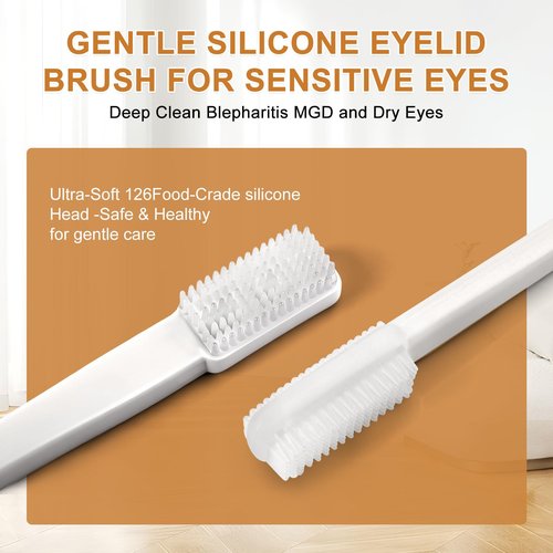 ASTONFOG Eyelid Brush with Soft Silicone for Sensitive Eyelids, Gentle Eyelid Margins Scrub Cleansing Brush for Blepharitis, Dry Eyes Relief, Oil, and Lid Scrub Device(5pcs)