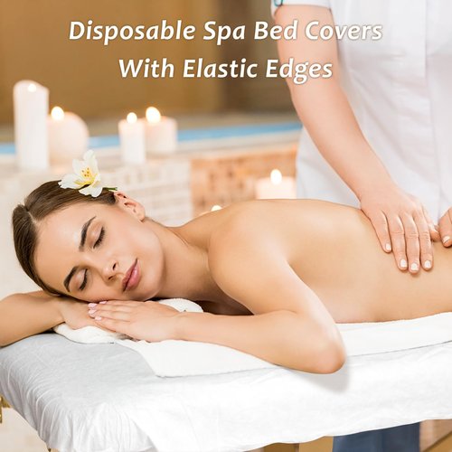 Rngwaper 50PC Disposable Fitted Massage Table Sheets, Elastic Massage Sheets, Breathable Spa Bed Cover,36 x 85 Inch