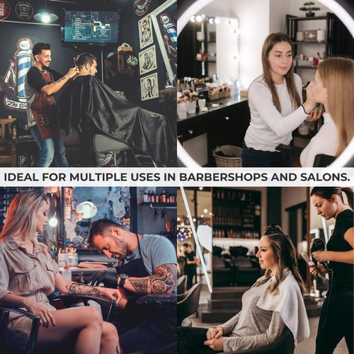 HAPPYPOSH Magnetic Barber Mat for Clippers, Large Professional Barber Station Mat with 6 Strong Magnets, Non-Slip Rubber Barber Tool Organizer for Salon Stations, 20" x 14" Black