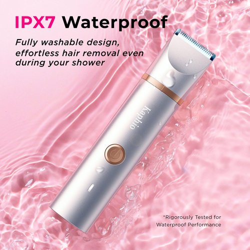 Bikini Trimmer for Women Pubic Hair: 2 in 1 Electric Razors for Women - IPX7 Waterproof Lady Shaver for Travel & Home Use (Gold)