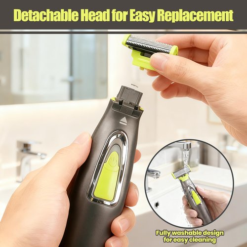 Beard Trimmer for Men, Rechargeable Mens Grooming Kit Washable Mens Electric Razors for Shaving Face, Beard, Mustache Trimmer and Hair Clippers, Double Sided Tooth Razors Face Trimmer for Men
