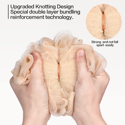 Fishent Loofahs Bath Sponge, 4 Pack 70g Soft Mesh Pouf Shower Puffs Loofa Exfoliating Body Scrubber Ball for Men and Women