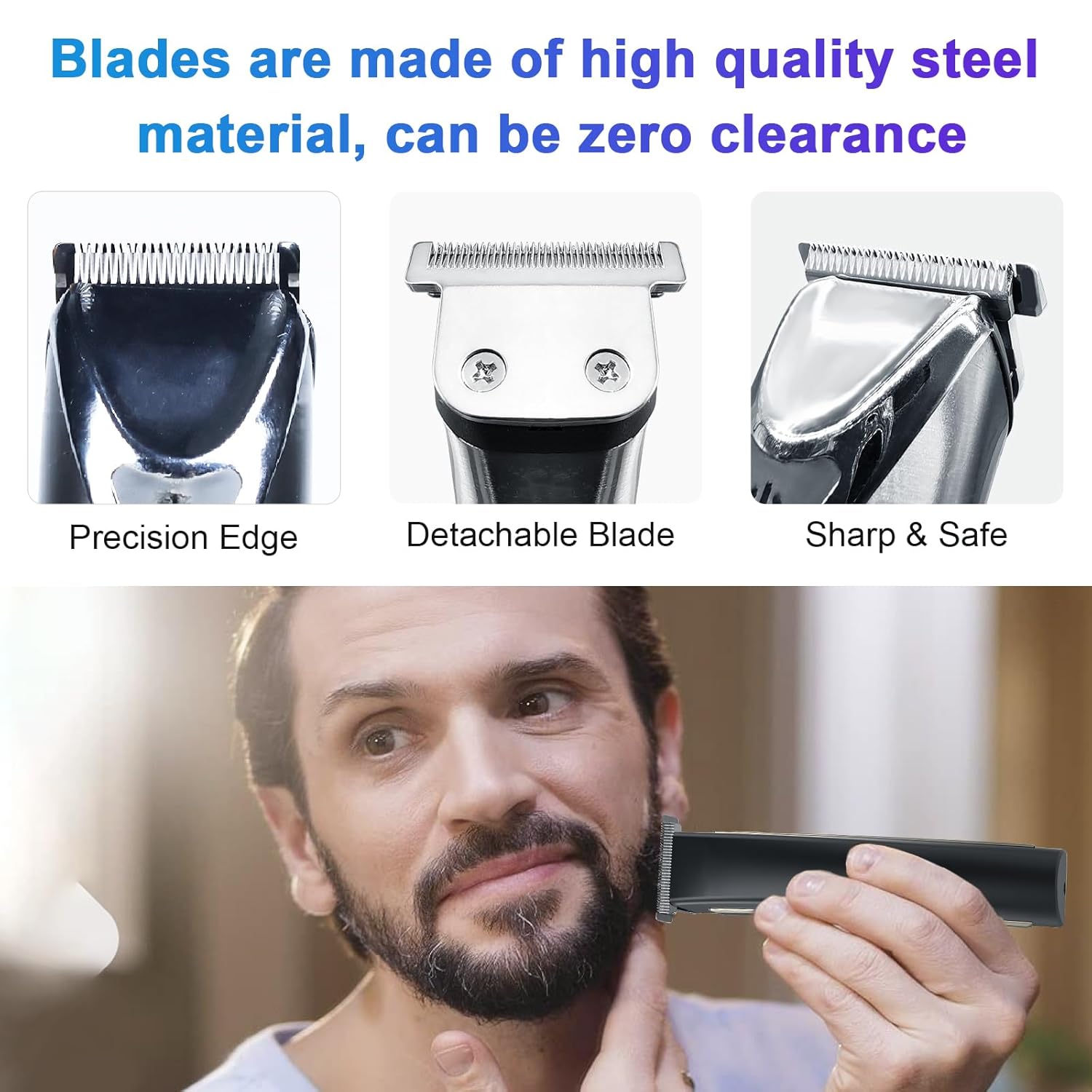 WHAL Stainless Steel Replacement Detachable Blade Set - Compatible with Lithium Ion Trimmer | 30MM & 40MM 2-Pack