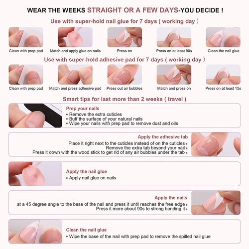 24Pcs Red French Tip Fake Nails Long Square Press on Nails pink Full Cover Glue on Nails with 3D Flower and Rhinestones Designs False Nails Gold Metallic Heart Acrylic Nail for Women
