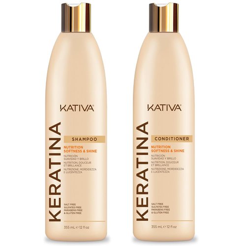 **Keratin Shampoo & Conditioner Set - Nourishing, Sulfate-Free Formula for Softness & Shine | 2-Pack**