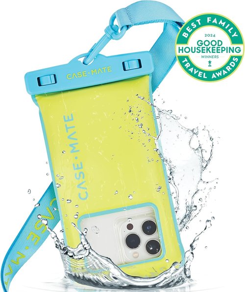 Case-Mate Waterproof Phone Pouch - IP68 Floating Case with Crossbody Lanyard | Touchscreen Friendly - Citrus Splash