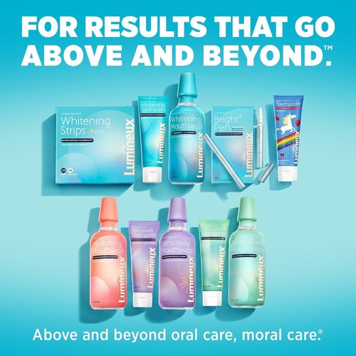 Lumineux Teeth Whitening Strips Kit - 9 Treatments (1 Month) - Peroxide Free - Enamel Safe for Whiter Teeth - Whitening Without The Sensitivity - Dentist Formulated - Sensitivity Free
