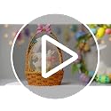 Easter Snow Globe Lantern with Bunny Basket & Egg - Swirling Glitter, Timer, USB/Battery