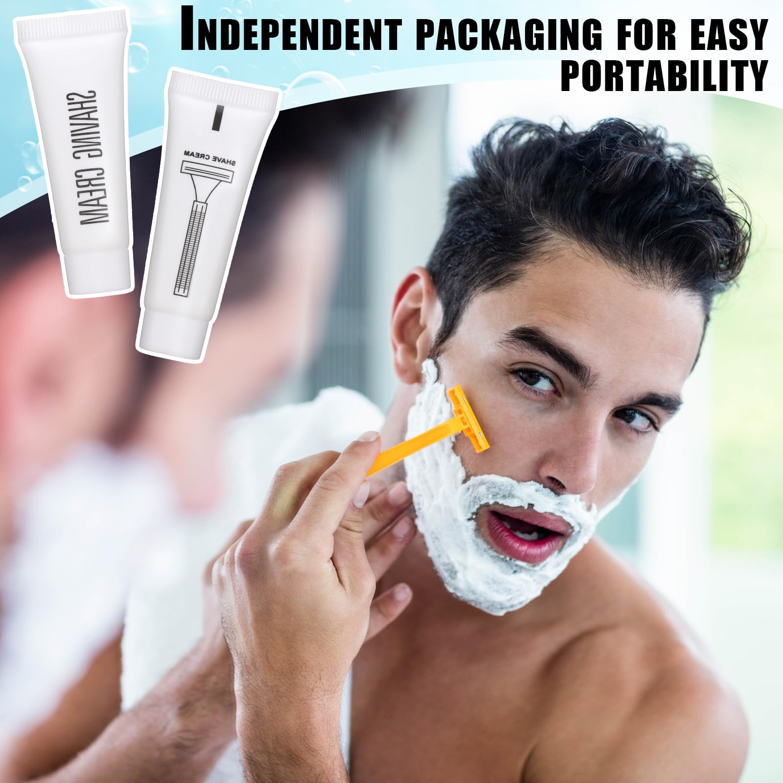 Viozakanry Disposable Shaving Cream Bulk Travel Size 10 Ml/ 0. 35 Fl. oz Shave Cream for Hotel Camping Travel Homeless Toiletries(150 Pcs)
