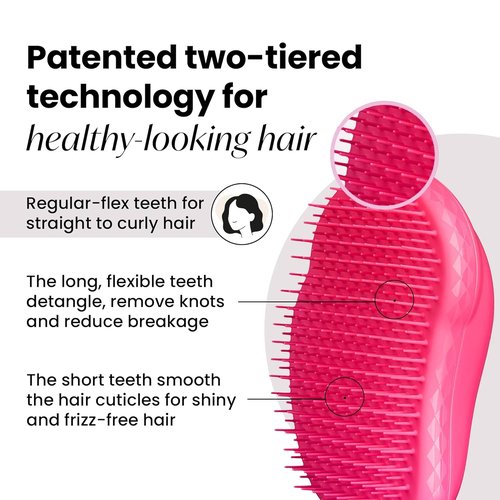 Tangle Teezer Original Detangler Brush - Versatile Hairbrush for All Hair Types | Pink Fizz