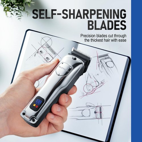 SUPRENT Cordless Hair Clippers for Men Professional Hair Cutting Trimmer with LED Display Trimmer for Barbers & Home Use