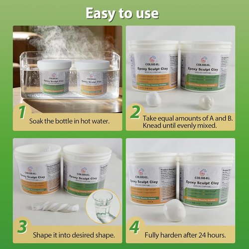 Epoxy Sculpt Clay - 2 Pound White Epoxy Putty | Strong Adhesive & Self-Hardening Modeling Compound for Sculpting, Repairing, Filling & Bonding
