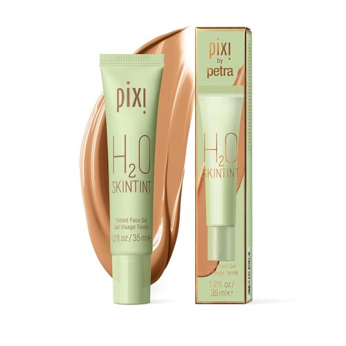 Pixi H2O SkinTint - Tinted Gel Moisturizer | Lightweight & Hydrating | Evens Tone & Reduces Redness | Nutmeg | 1.2 fl oz/35 ml