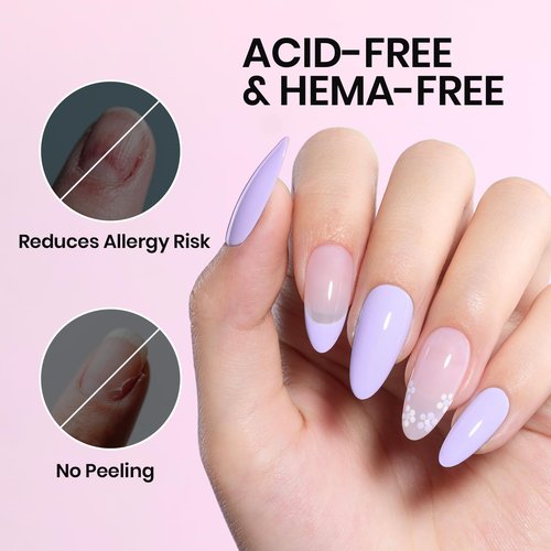 Beetles 15ml Protein Nail Prep Dehydrator and Primer nail Set - 2PCS Hema-Free & Acid Free Nail Bond Protein Prep Kit for Gel Nail Polish Acrylic Nail Supplies