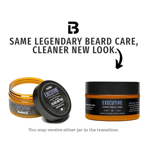 Live Bearded Beard Butter, 3 fl oz - Made in the USA - All-Natural Leave-in Conditioner and Softener with Shea | Executive Scent - Cedar, Vanilla