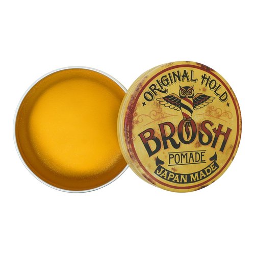 BROSH Original Pomade - Strong Hold & Classic Shine | Lightweight Water-Based Hair Styling Cream, 1.4 Oz