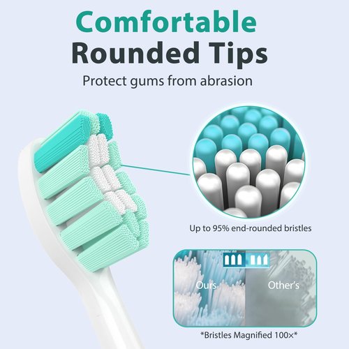 HOFAM Toothbrush Heads for Philips Sonicare Replacement Heads C2 C1 C3 4100 5100 5300 6100 3100 2100 1100, for Philips Sonic Care Click-on Electric Tooth Brush Handles, 8 Pack