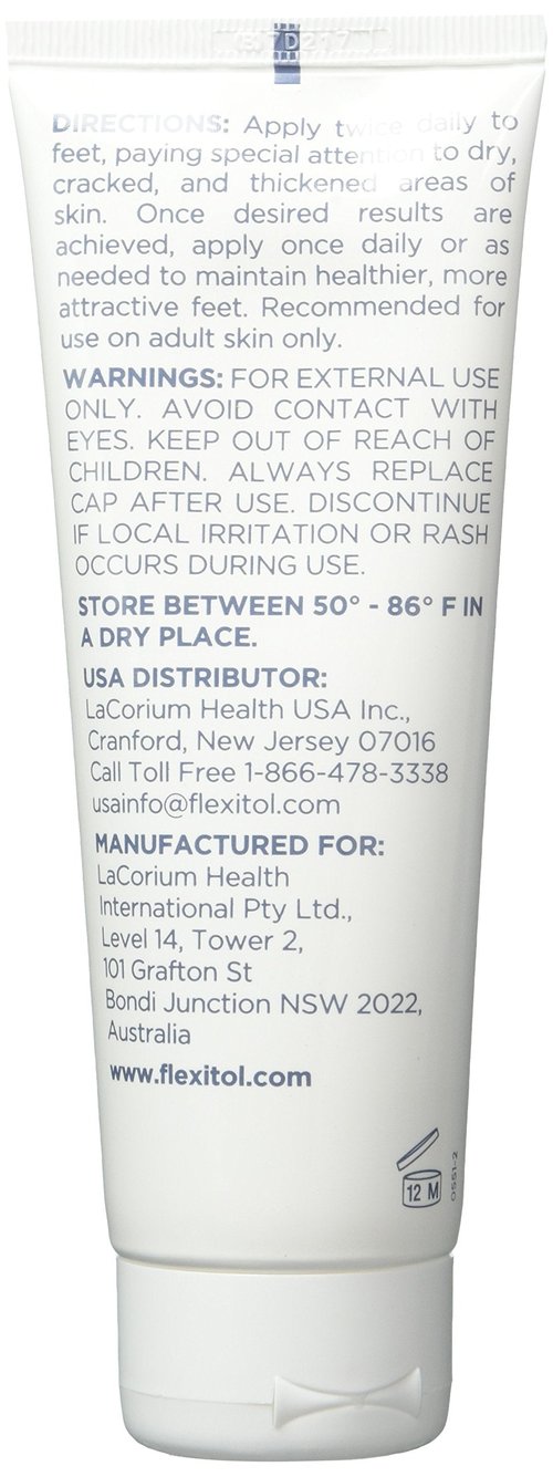 Flexitol Heel Balm 4 Oz Tube (Pack of 2), Rich Moisturizing & Exfoliating Foot Cream. Fast Relief of Rough, Dry & Cracked Skin on Heels/Feet. For Daily Use and Pedicures. Diabetic Safe and Effective