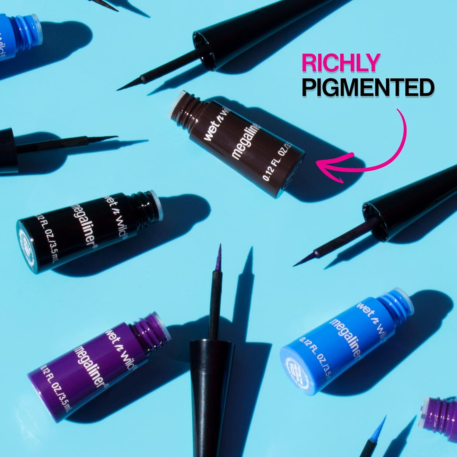 Wet n Wild MegaLiner Liquid Eyeliner - Intense Black Color for Bold Eye Looks