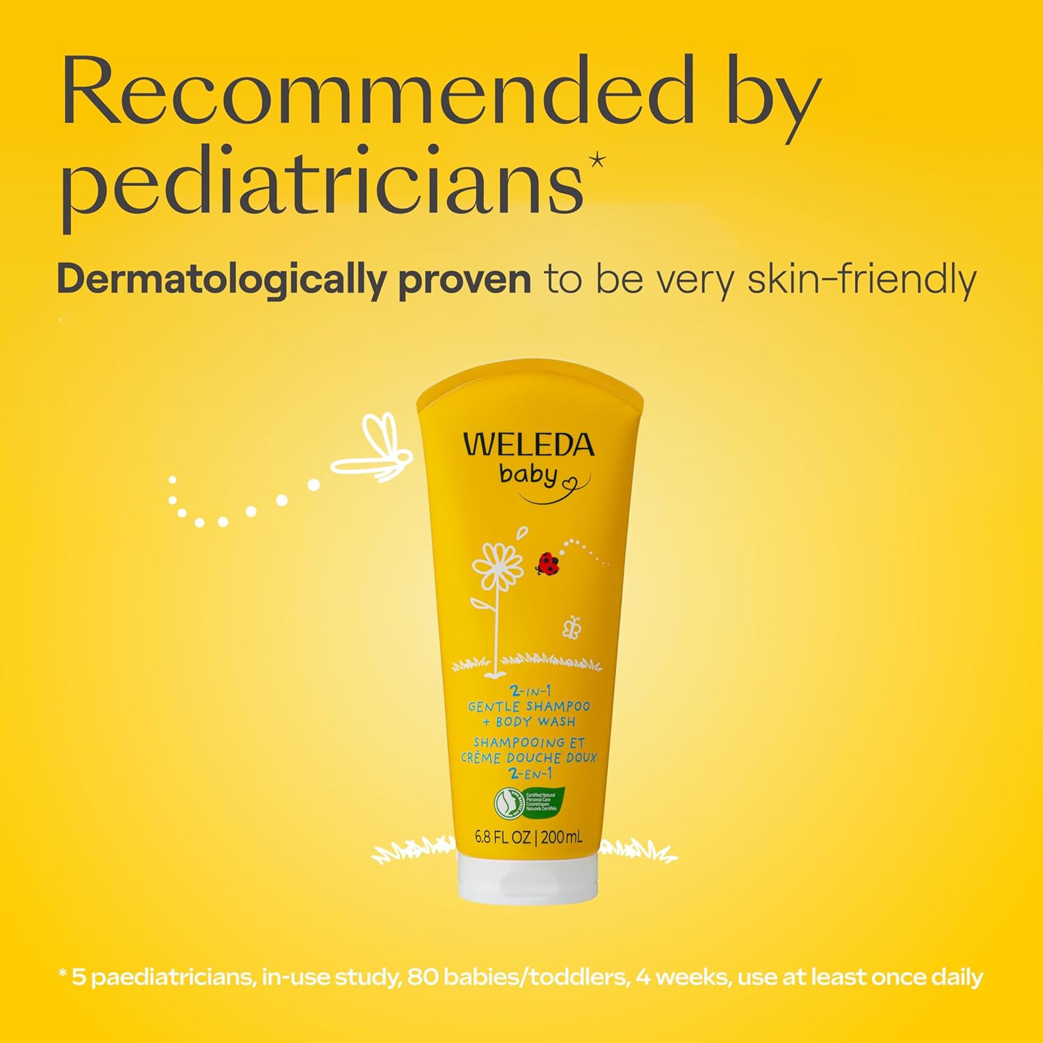 Weleda Baby Calendula 2-in-1 Gentle Shampoo & Body Wash - Plant-Rich Cleanser with Calendula & Almond Oil | 6.8 Fl Oz