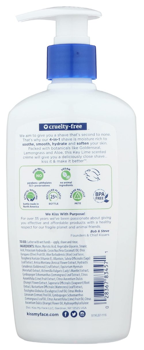 KISS MY FACE Cool Mint Moisture Shave, 11 FZ
