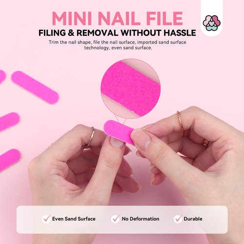 SAVILAND 20PCS Press on Nail Tool Kit: Nail Prep Kit with Nail Glue, Adhesive Tabs, Mini Nail File, Acrylic Sticks, Prep Pads for Press on Nail Art Starters Press On Nail Packaging for Salon Business