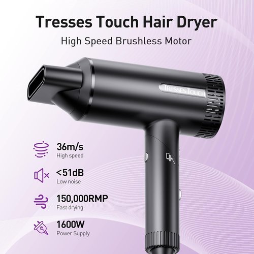 Skiennix High-Speed Ionic Hair Dryer - 1600W Powerful Motor for Fast Drying | Lightweight & Foldable Design