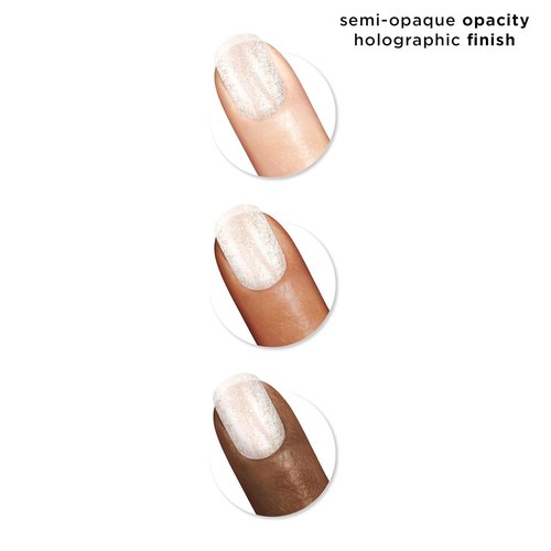 Sally Hansen Insta-Dri Holo-Glow Nail Polish - Quick Dry, Long Lasting Shine | Holographic Light Grey | 101 Shine Bright