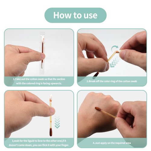 Sterile Iodine Swabs for First Aid | Single-Use Antiseptic Cotton Sticks | Wound Disinfection, Portable & Convenient for Travel, Home, Kids & Outdoor Emergencies