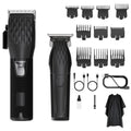 Clipzoo Professional Cordless Hair Clippers for Men & Trimmer Set, 240Min Runtime with LED Display, Quiet Haircut Kit for Men/Women/Kids w/6 Guide Combs, Barber Scissors, Cleaning Brush
